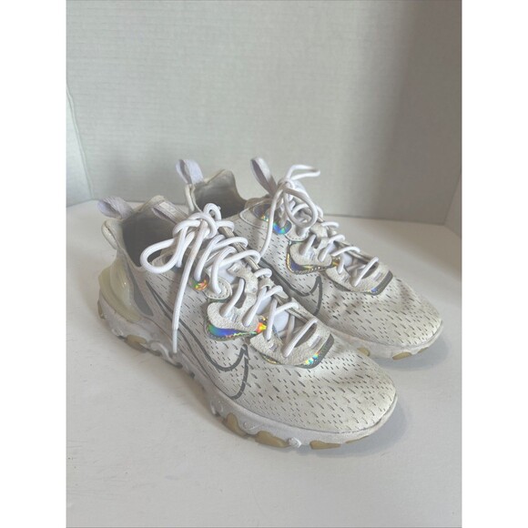 Nike Women's NSW React Vision ESS White Grey Iridescent CW0730 6.5 - Picture 1 of 7